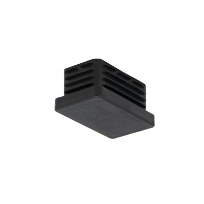 CONTERA RECTANGULAR INTERIOR ESTRIADA 50X20MM PLÁSTICO NEGRA