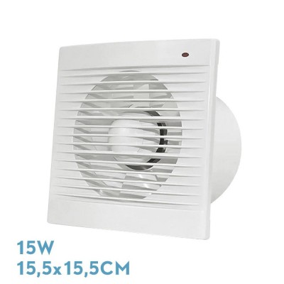 EXTRACTOR BAÑO Ø10CM 15,5X15,5CM 15W MOD.TRANI