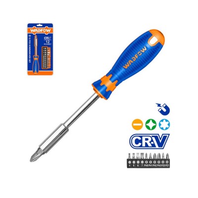 JUEGO DESTORNILLADOR PORTAPUNTAS 12 PZAS. WADFOW WSS1612