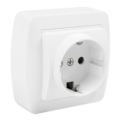 BASE ENCHUFE SCHUKO SUPERFICIE 2P+T 16A 250V BLANCO SOLERA MURAL MUR60U