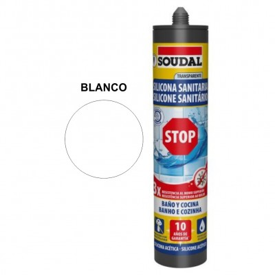 SILICONA SANITARIA STOP ANTIMOHO BLANCA 290ML SOUDAL