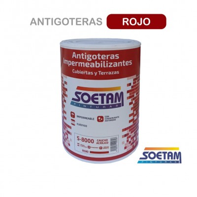 PINTURA ANTIGOTERAS CAUCHO SOETAM S-8000 ROJO INGLÉS 750ML