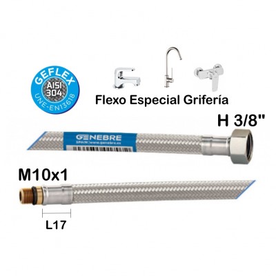 FLEXO CONEXIÓN GRIFO M10/100 L17 H3/8" X 50CM