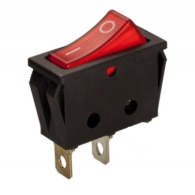 INTERRUPTOR BASCULANTE ESTRECHO UNIPOLAR 16A/250V TECLA 0-I LUMINOSO ROJO