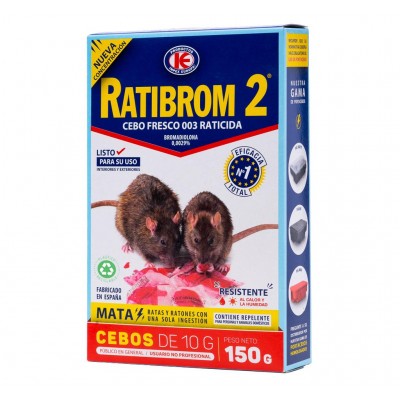 RATICIDA CEBO FRESCO RATIBROM 2 150G