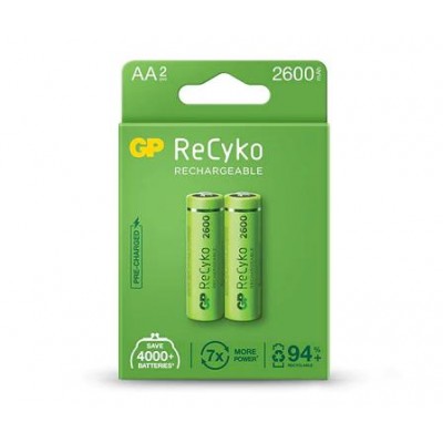 PACK 2 PILAS RECARGABLES LR06/AA 2600MAH GP ReCyko