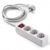 BASE MÚLTIPLE 3 TOMAS + INTERRUPTOR CABLE 1,5M BLANCO FAMATEL