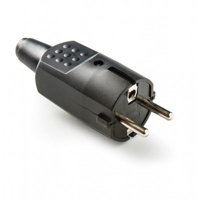 CLAVIJA MACHO 2P+T 16A GOMA NEGRO FAMATEL 1104