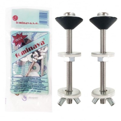 JUEGO TORNILLO FIJACIÓN TAZA WC A CISTERNA BAJA M6X120MM INOX. 