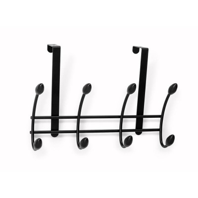 PERCHA SOBREPUERTA 4 GANCHOS DOBLES NEGRO 3721-3