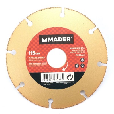 DISCO AMOLADORA CORTE MADERA / PVC Ø115MM MADER
