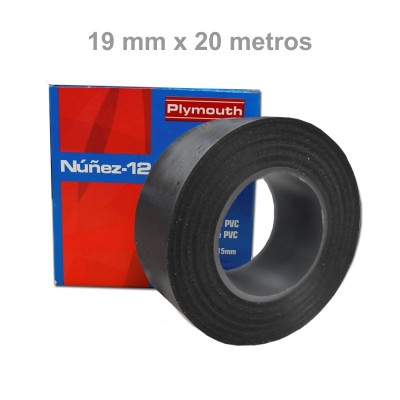 CINTA AISLANTE 20M x 19MM x 0,15MM NEGRA NUÑEZ-12 PLYMOUTH