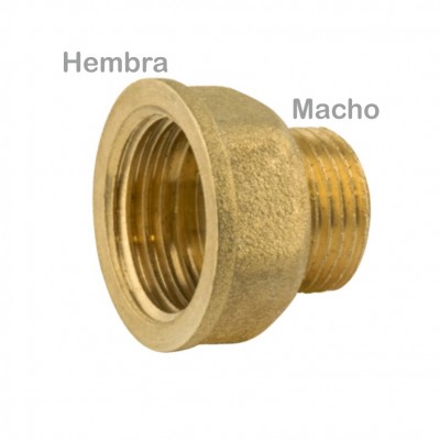 RACOR MARSELLA LATÓN MACHO-HEMBRA REDUCIDA H1/2" X 3/8"M