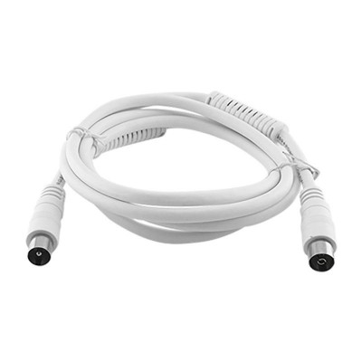 CABLE COAXIAL ANTENA TV MACHO-HEMBRA RECTO CON FILTRO 1,5M BLANCO
