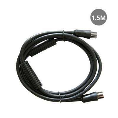 CABLE COAXIAL ANTENA TV MACHO-HEMBRA RECTO CON FILTRO 1,5M NEGRO