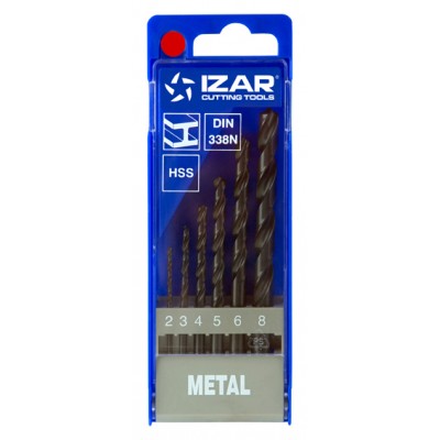 JUEGO 6 BROCAS METAL HSS 2-8MM DIN 338N IZAR 1462