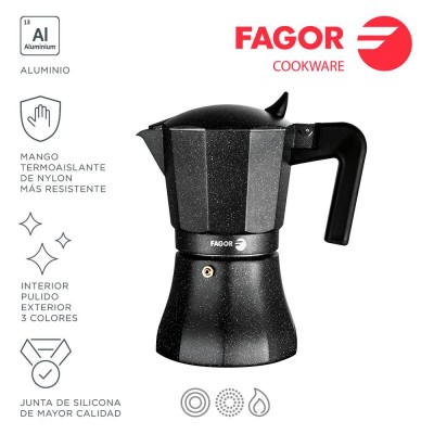 CAFETERA ALUMINIO FAGOR TIRAMISU 6 TAZAS