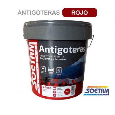PINTURA ANTIGOTERAS CAUCHO SOETAM S-8000 ROJO 15L