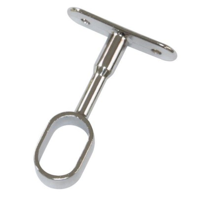 SOPORTE TUBO ARMARIO OVALADO 30X15MM PARA TECHO CROMO 