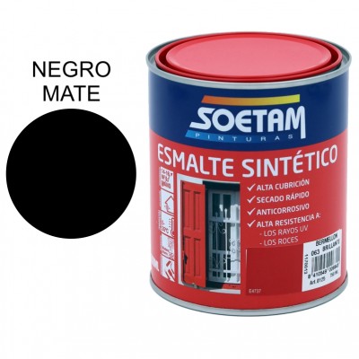 SOETAM ESMALTE SINTÉTICO NEGRO MATE 750ML