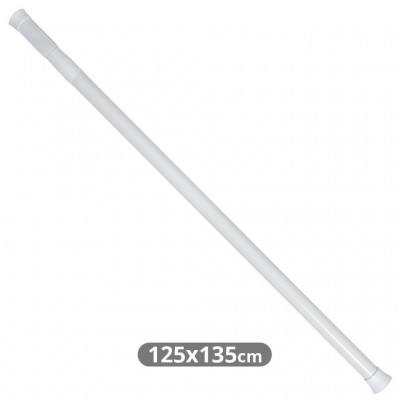 BARRA CORTINA DUCHA EXTENSIBLE 135-235CM Ø22MM BLANCA