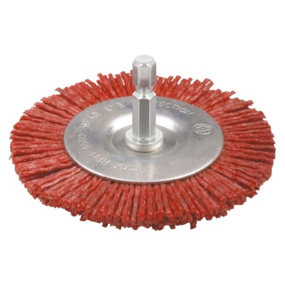 CEPILLO NYLON Ø75MM GRANO 80 ESPIGA 6MM