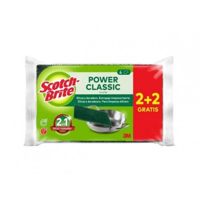 ESTROPAJO FIBRA VERDE SCOTCH-BRITE CLASSIC PACK 2+2