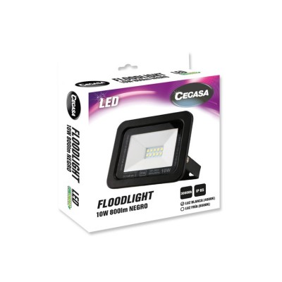 PROYECTOR LED 10W 4000K 800LM NEGRO CEGASA