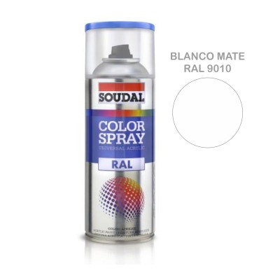 PINTURA SPRAY SOUDAL BLANCO MATE RAL 9010 400ML