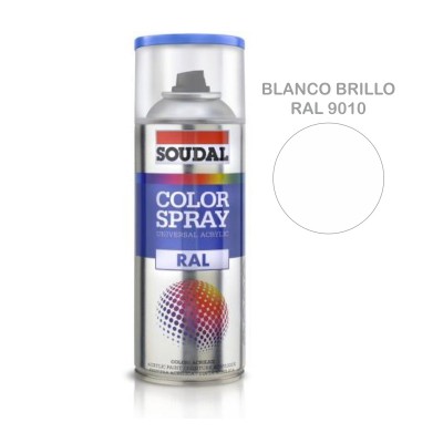 PINTURA SPRAY SOUDAL BLANCO BRILLO RAL 9010 400ML