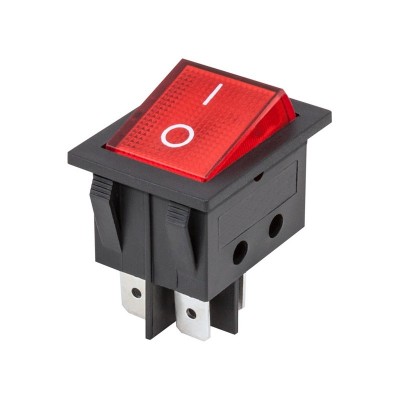 INTERRUPTOR BASCULANTE BIPOLAR 16A/250V TECLA 0-1 LUMINOSO ROJO