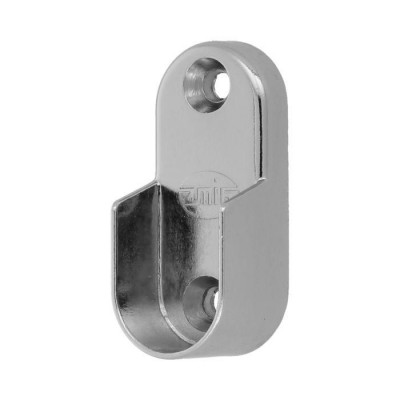 SOPORTE TUBO ARMARIO OVALADO 30X15MM LATERAL NIQUEL