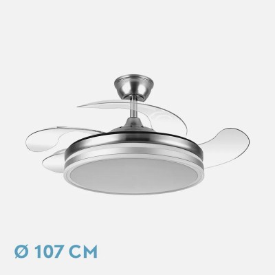 VENTILADOR TECHO BAYOMO 50/107CM 59W 6980LM NIQUEL