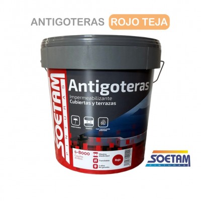 PINTURA ANTIGOTERAS CAUCHO SOETAM S-8000 ROJO TEJA 4L