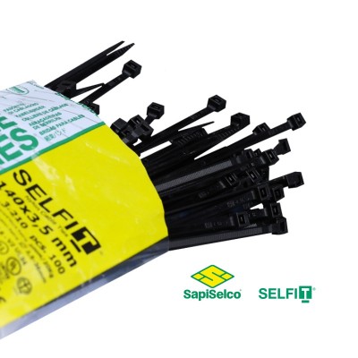 BRIDA NYLON 4,5X250MM NEGRA 100UDS SELFIT SAPISELCO