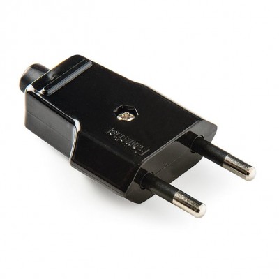 CLAVIJA MACHO 2P 10A NEGRA FAMATEL 1001-N