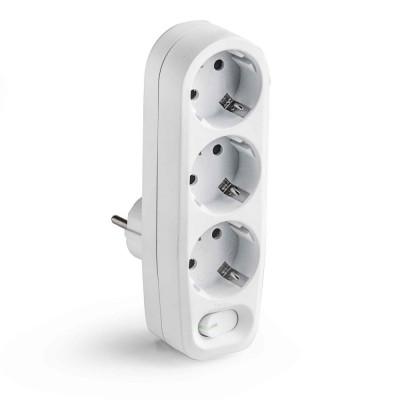 ADAPTADOR TRIPLE + INTERRUPTOR 2P+T 16A BLANCO FAMATEL 1343