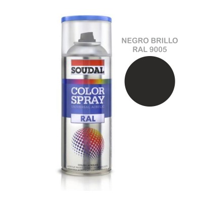 PINTURA SPRAY SOUDAL NEGRO BRILLO RAL 9005 400ML