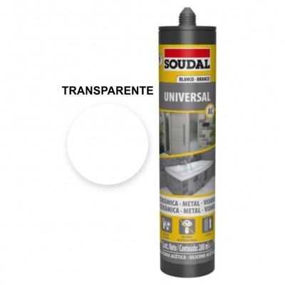 SILICONA UNIVERSAL ACÉTICA TRANSPARENTE 280ML SOUDAL