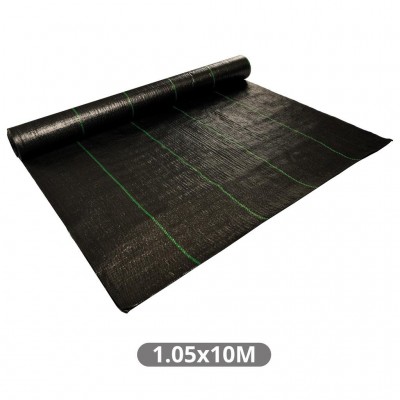 MALLA ANTIHIERBA 1,05X10M 100G/M² NEGRA