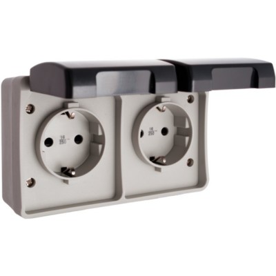 BASE ENCHUFE ESTANCO DOBLE 2P+T 16A IP44 SOLERA 