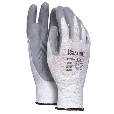 GUANTES NITRILO POLIÉSTER T10 ISSALINE 07286 GRIS