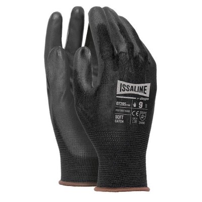 GUANTES POLIURETANO NYLON T10 ISSALINE SOFT CATCH 07285 NEGRO