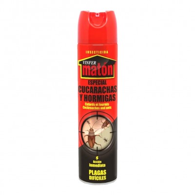 INSECTICIDA MATÓN CUCARACHAS Y HORMIGAS PLAGAS DIFÍCILES 600ML 
