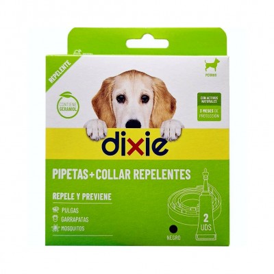 COLLAR PERRO REPELENTE + 2 PIPETAS ANTIPARASITARIAS DIXIE
