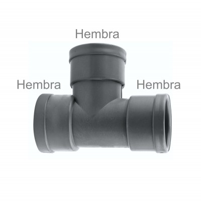 DERIVACIÓN SIMPLE TE PVC 87º H-H-H 40MM