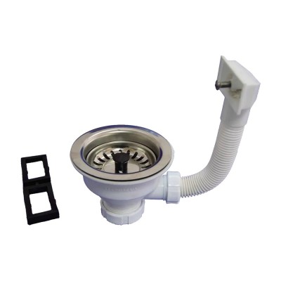 VÁLVULA FREGADERO CESTA 115MM INOXIDABLE CON REBOSADERO T-72