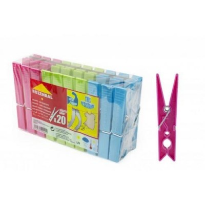PACK 20 PINZAS ROPA PLÁSTICO GRANDE ROZEMBAL