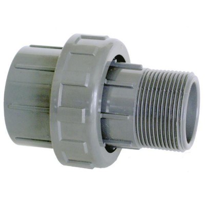ENLACE 3 PIEZAS MIXTO PVC PRESIÓN 50MM X MACHO 11/2" PEGAR-ROSCAR
