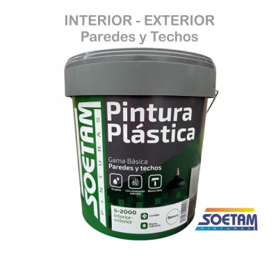 PINTURA ACRÍLICA SOETAM S-2000 BLANCO MATE 15L INT-EXT